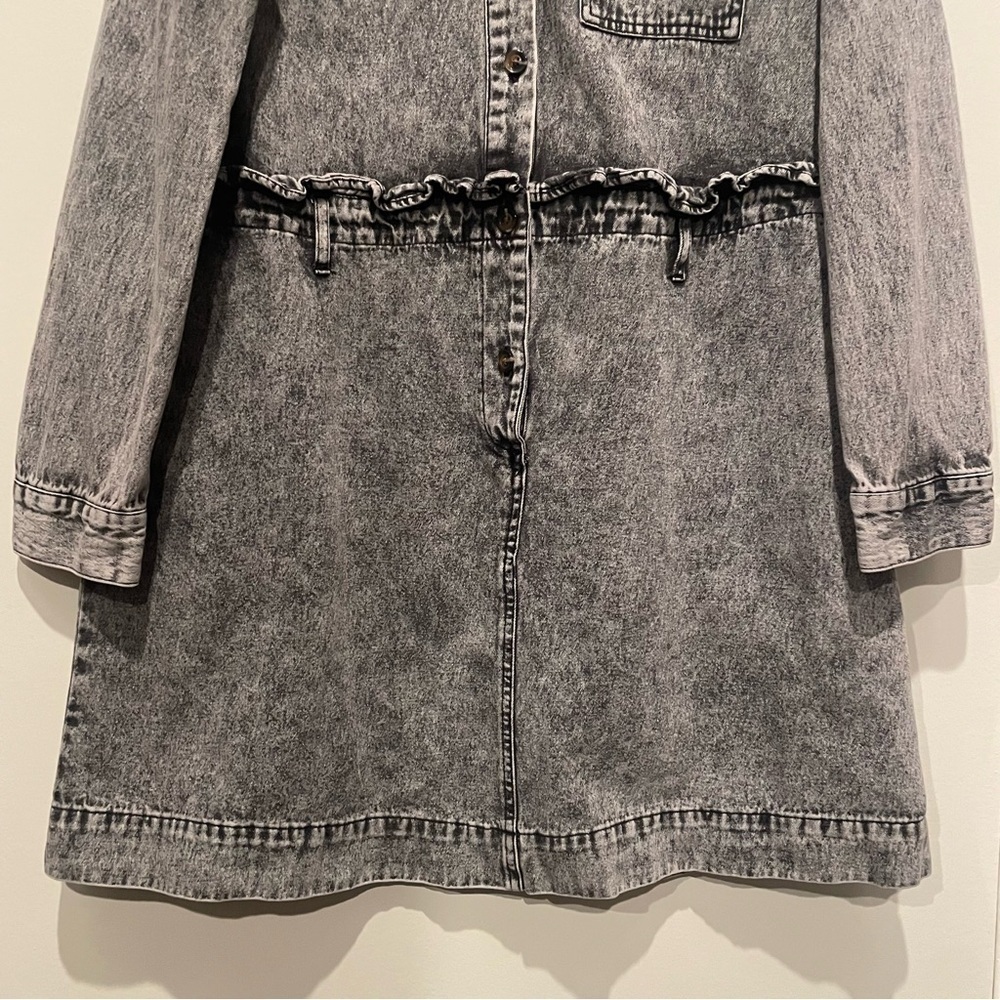 Who what wear Acid Wash Distressed Denim Shirt Dress Size Medium - Picture 6 of 11